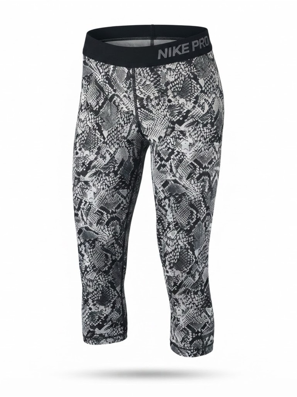 Nike Pro Black & White Snakeskin Capri Leggings